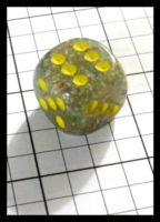 Dice : Dice - 6D Pipped - Yellow Speckled with Yellow Pips by Chessex - Gift Aug 2013